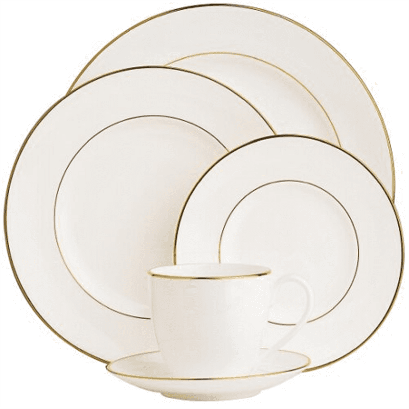 Lenox Continental Dining Gold Saucer, 0.40 LB, White