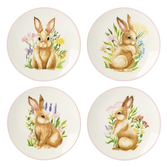 Lenox Easter Ivory Floral Round 8" Porcelain Accent Plates (4 Count)