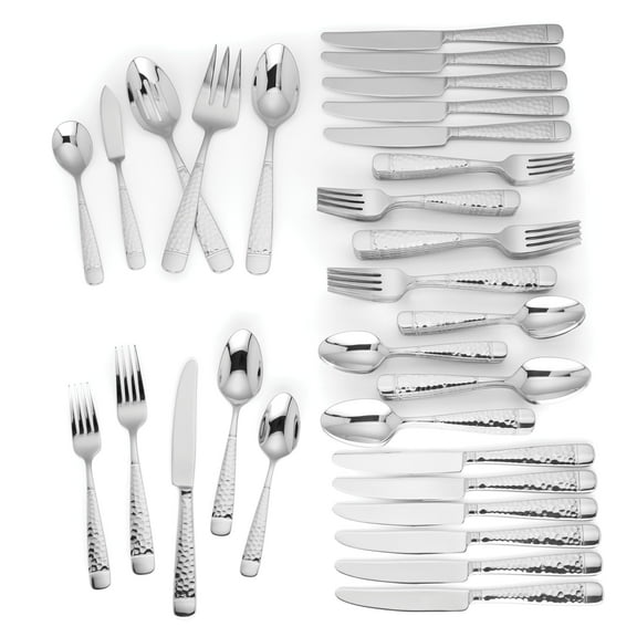 Lenox Eastwood 65-Piece Flatware Set, 12.45 LB, Metallic
