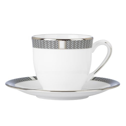 Lenox Espresso Cup and Saucer, Sophisticate, Silver