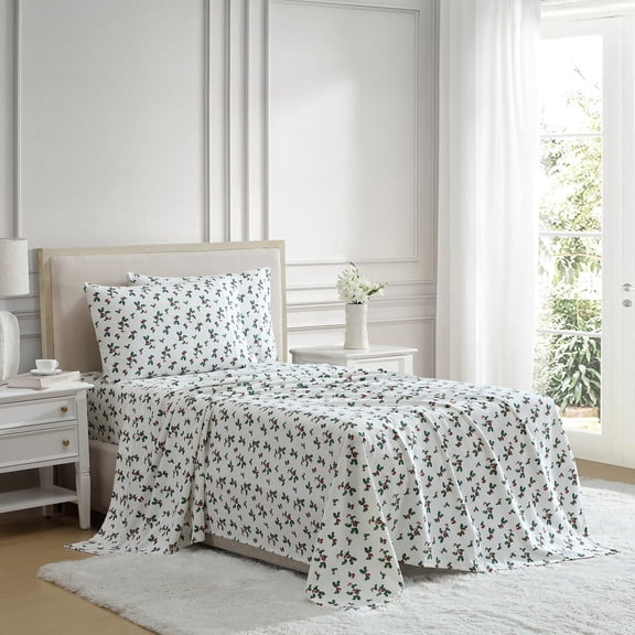 Lenox Flannel Sheet Set, King (Holly Green)