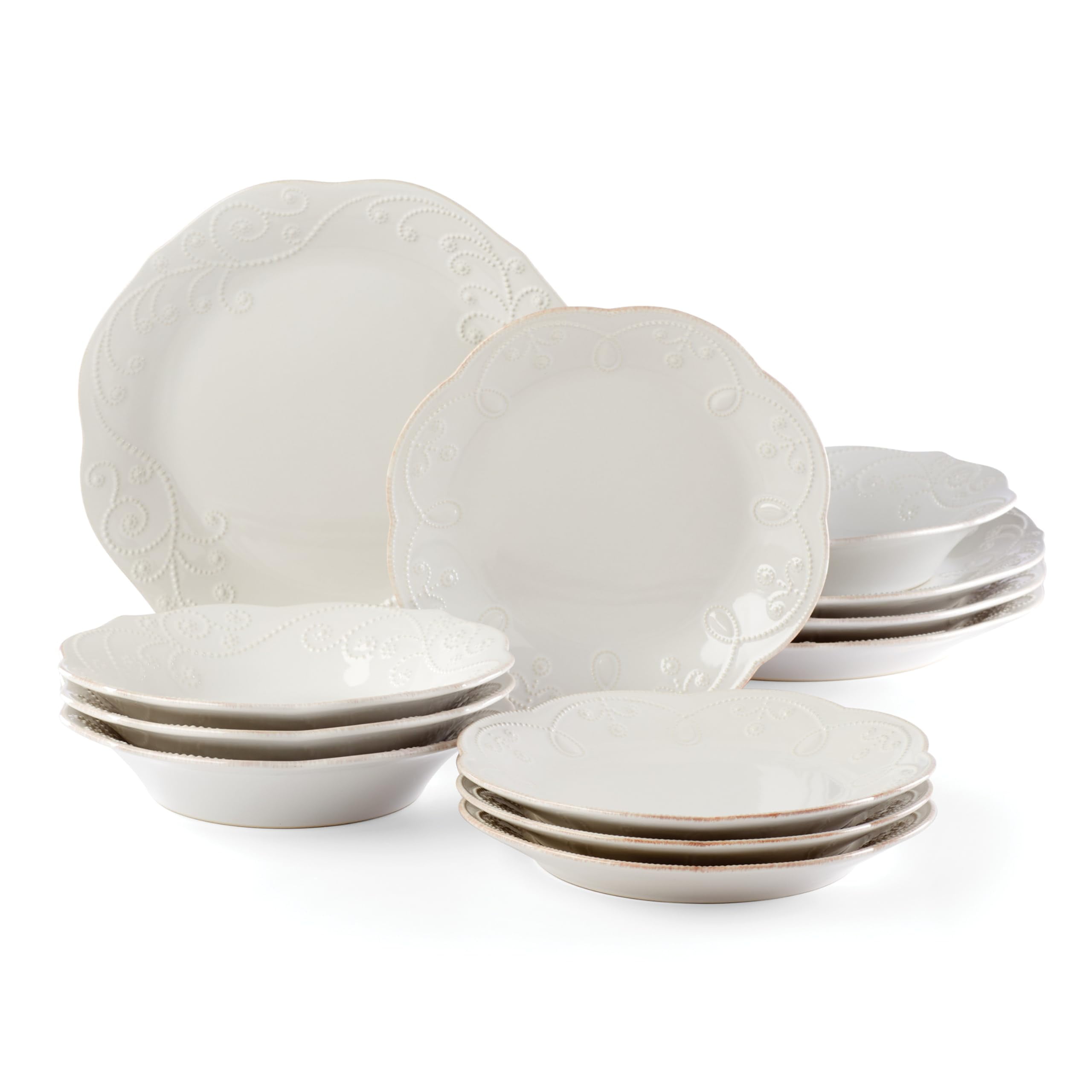 Lenox French Perle White 12-Piece Dinnerware Set - Thumbnail 2