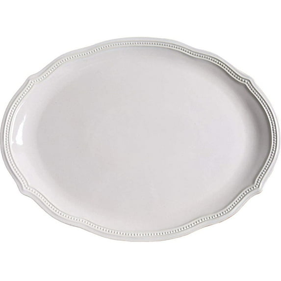 Lenox French Perle Bead Oval Platter, 16-Inch, White - 834015