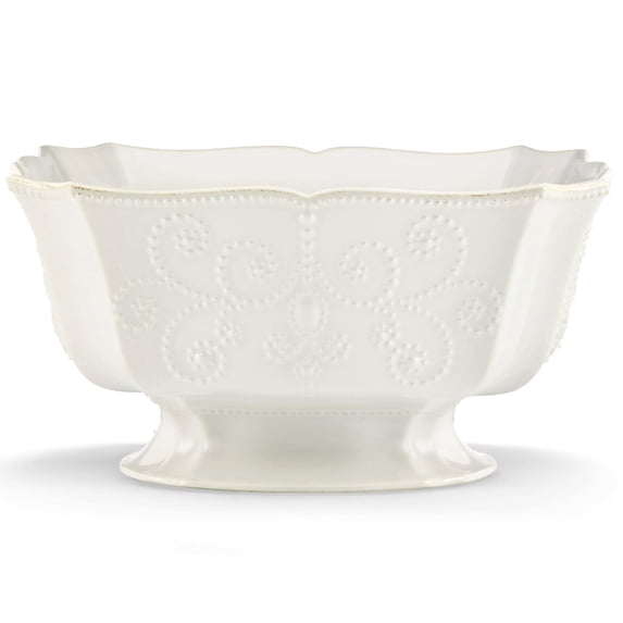 Lenox French Perle Footed Centerpiece Bowl, White