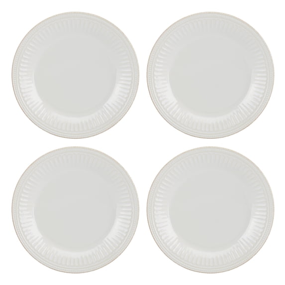 Lenox French Perle Groove White Dinner Plate, Set of 4