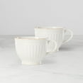 thumbnail image 1 of Lenox French Perle Groove White Latte Mug, Set Of 2, 1 of 3