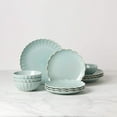 thumbnail image 1 of Lenox French Perle Scallop Ice Blue 12-Piece Dinnerware Sets., 1 of 11