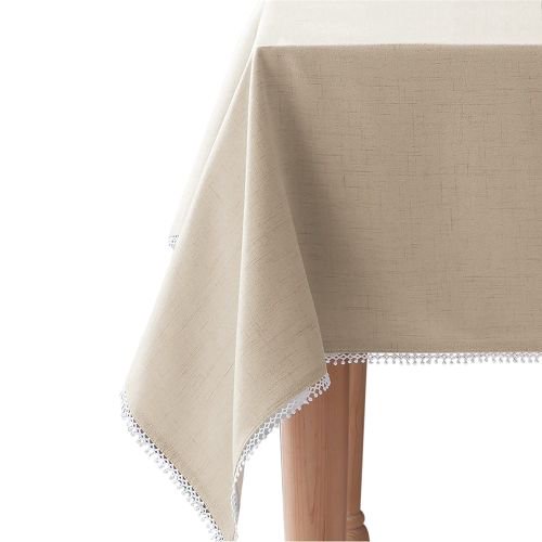 Bardwil French Perle Solid Tablecloth 84", Natural