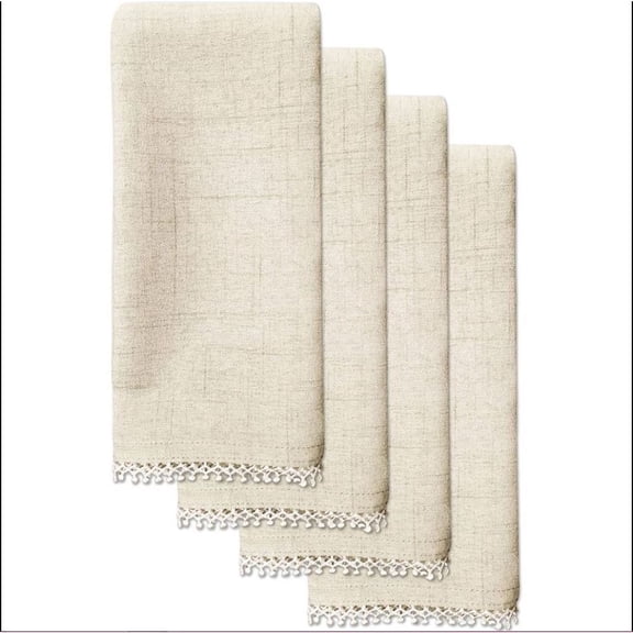 Lenox French Perle Solid Napkins, Natural Linen (Set Of 4)