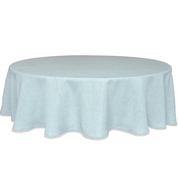 Lenox French Perle Solid Tablecloth, Ice Blue - 70"W x 70"L Round