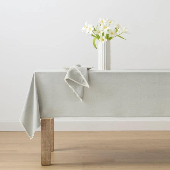 Lenox French Perle Solid Tablecloth, Dove - 60"W x 84"L