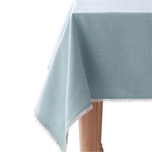 Lenox French Perle Solid Tablecloth, Ice Blue, 84"
