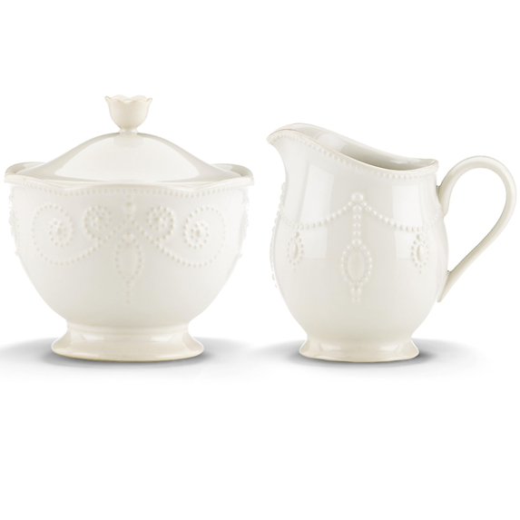 Lenox French Perle Sugar and Creamer, White - 822944