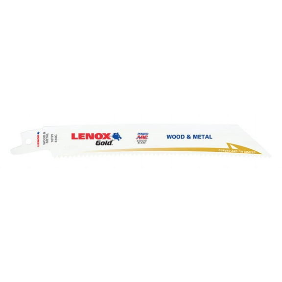 Lenox Gold 6 in. Bi-Metal Reciprocating Saw Blade 10 TPI 5 pk
