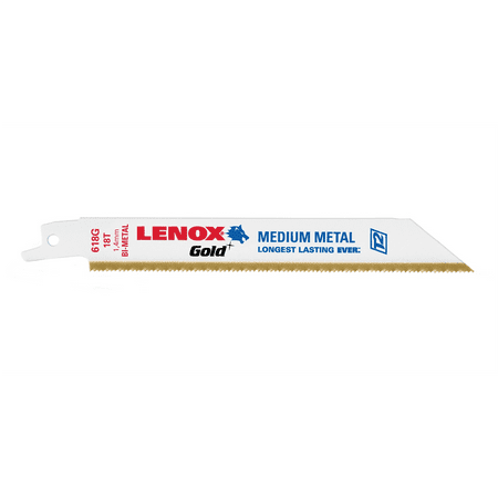 Lenox Gold 6 in. Bi-Metal Reciprocating Saw Blade 18 TPI 5 pk