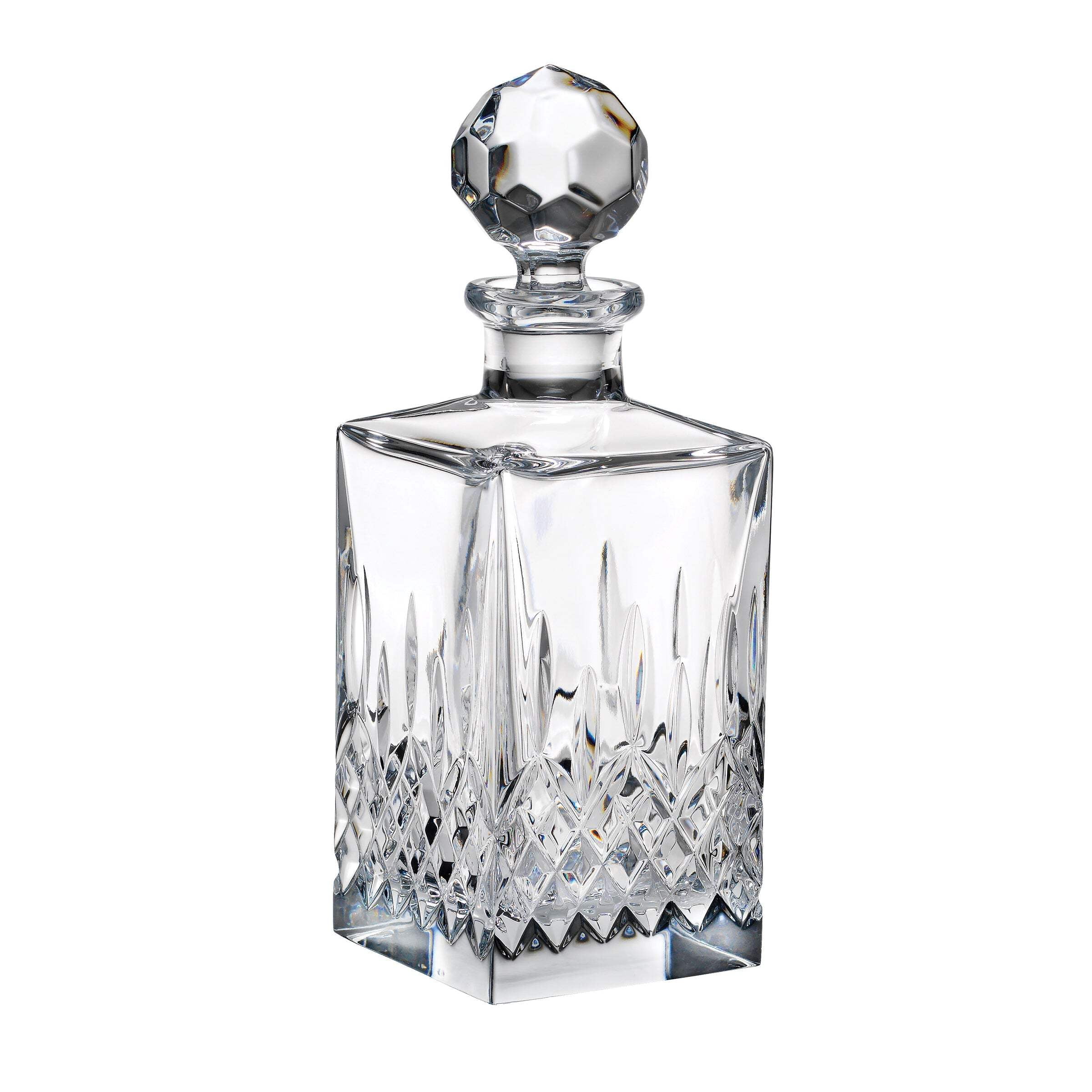 Hamilton Clear Lead Crystal Liquor Decanter with Faceted Stopper