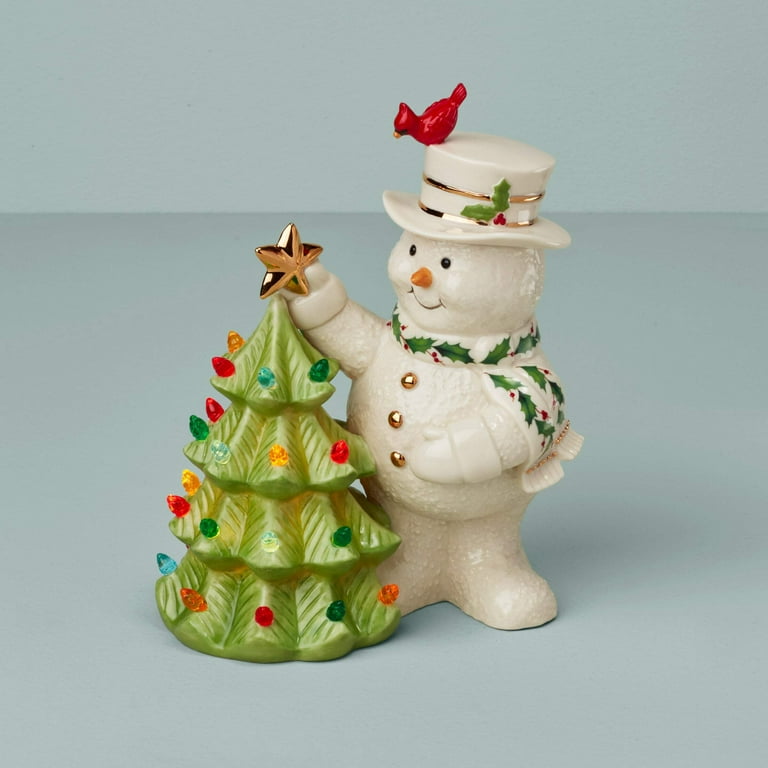 LENOX レノックス ホリデー　人形 Lenox Happy Holly Days Retro Lit Tree, Porcelain, 24K Gold Accents