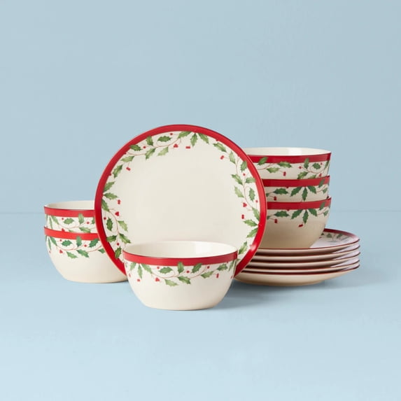 Lenox Holiday 12-Piece Porcelain Dessert Set