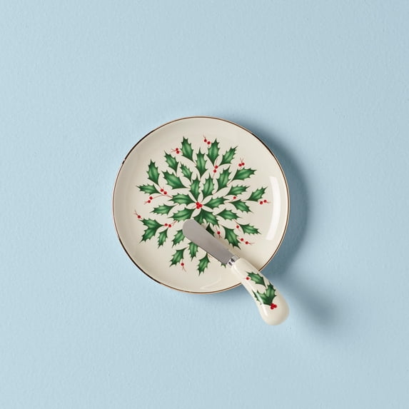 Lenox Holiday Cheese Plate with Knife