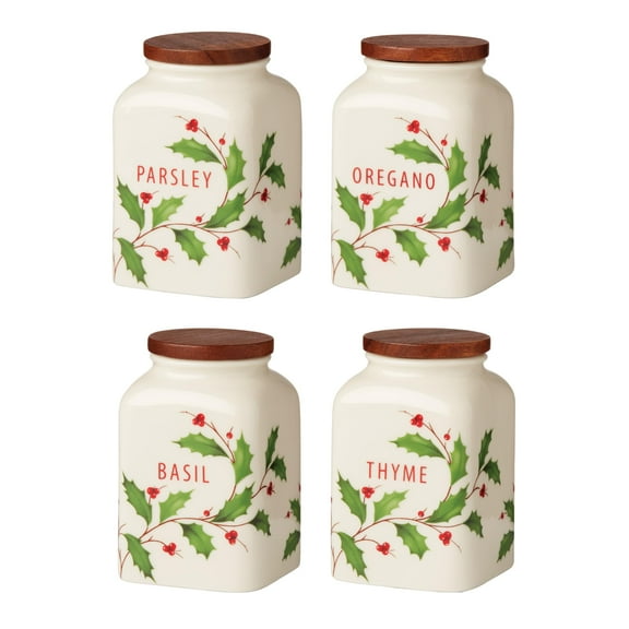 Lenox Holiday Cooking Spice Jars, Set of 4