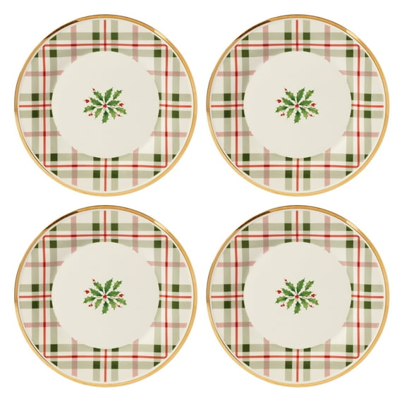 Lenox Holiday Plaid Accent Plates, Set of 4