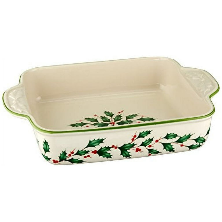 Lenox Holiday Bakeware OVEN TO TABLE 14 X 10 Rectangular Baker HOLLY  VINTAGE