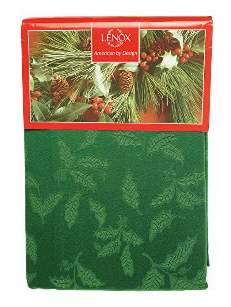 Lenox Holly Damask Tablecloth, 60 by 120Inch Oblong/Rectangle, Green