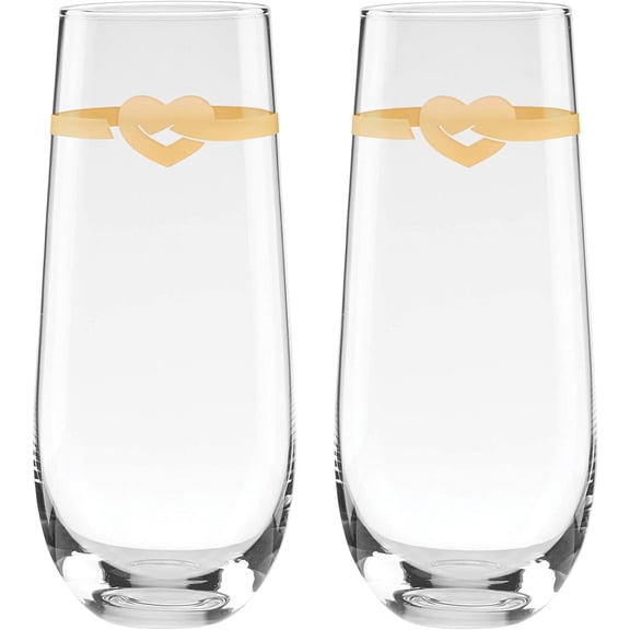 Lenox Kate Spade With Love 2-Piece Stemless Toasting Flutes, Clear