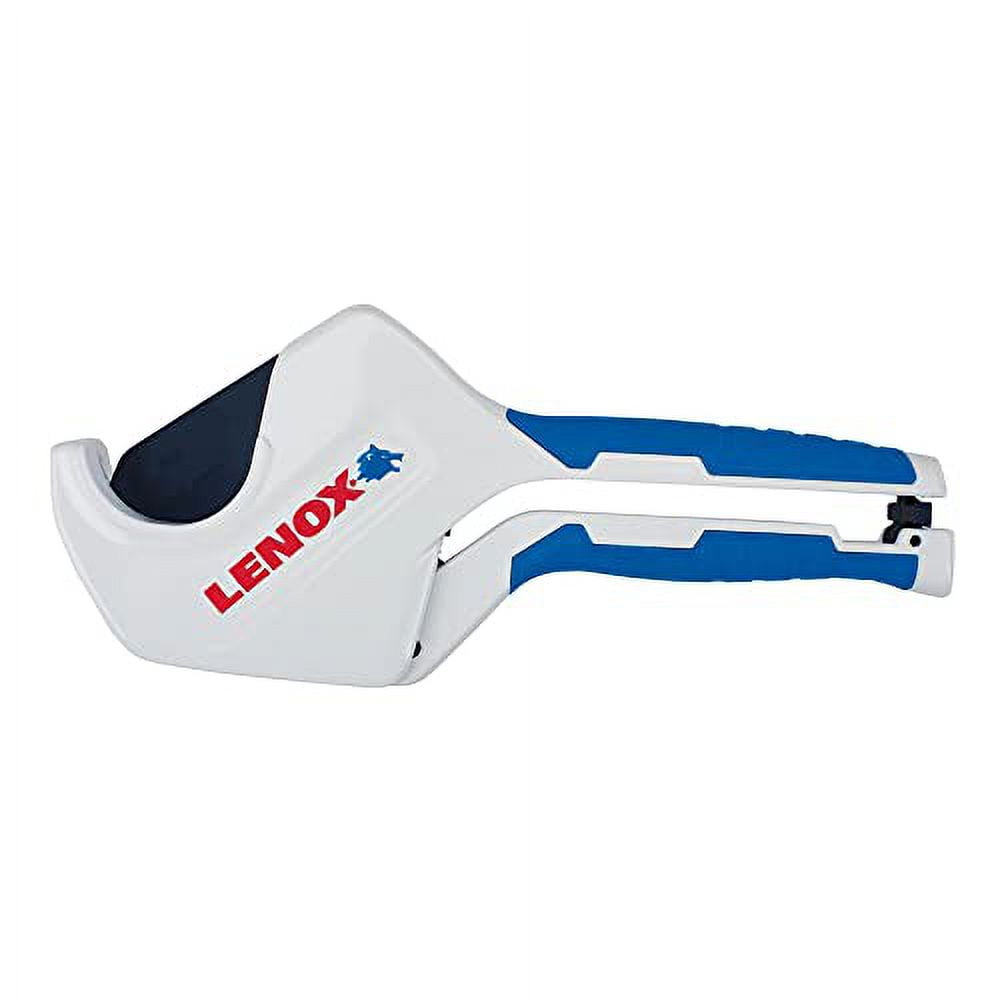 Lenox White and Blue Ratcheting PVC Pipe Cutter with Stainless Steel Blade