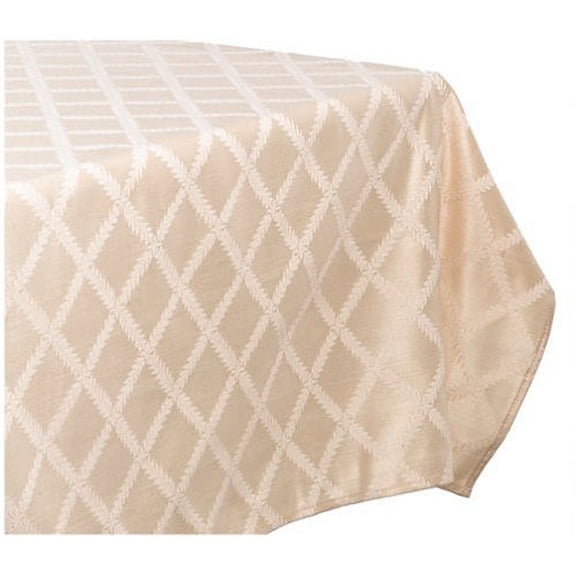 Lenox Laurel Leaf 70-by-104-Inch Oblong / Rectangle Tablecloth, Ivory