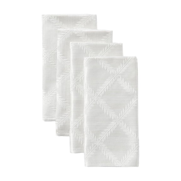 Lenox Laurel Leaf Napkins, Set of 4, White - 19"W x 19"L