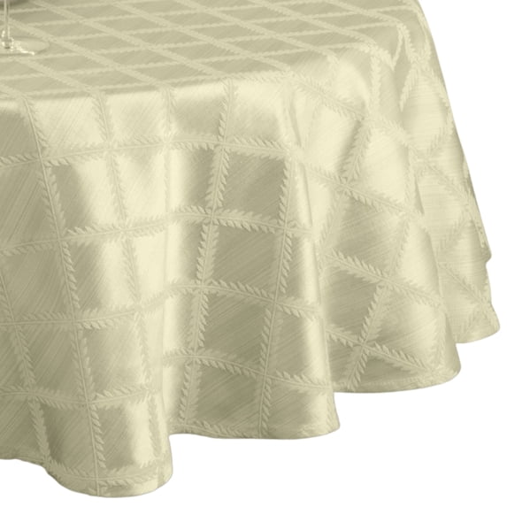 Lenox Laurel Leaf Tablecloth, Ivory - 70"W x 86"L Oval