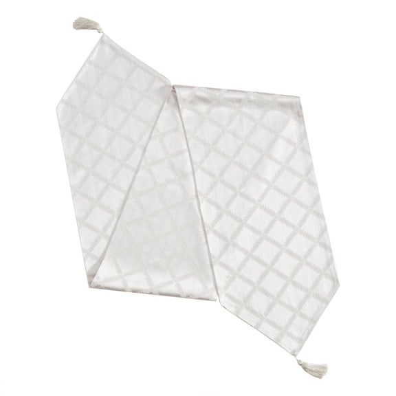 Lenox Laurel Leaf Reversible Table Runner, Platinum - 14"W x 90"L
