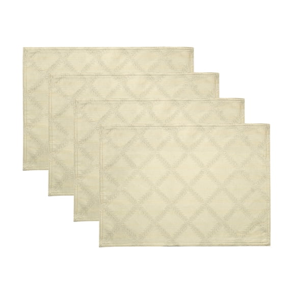 Lenox Laurel Leaf Reversible Placemats, Set of 4, Ivory - 13"W x 18"L