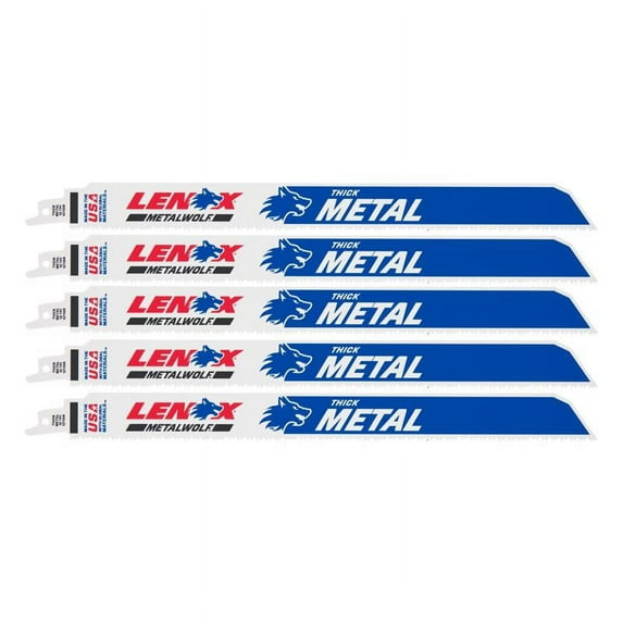 Lenox Lazer 12 in. Bi-Metal Reciprocating Saw Blade 10 TPI 5 pk