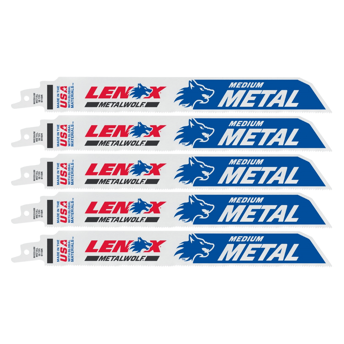 Lenox Tools METALWOLF WAVE EDGE Reciprocating Saw Blades 18 TPI 229 x 25 x 0.9 mm 5/PK