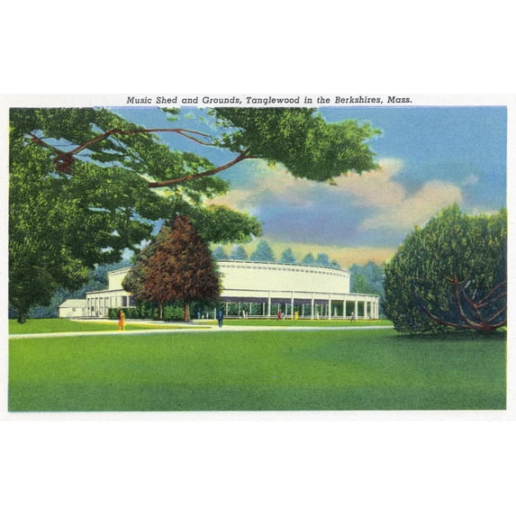Lenox, Massachusetts, View of the Tanglewood Music Shed and Grounds (16x24 Giclee Gallery Art Print, Vivid Textured Wall Decor)