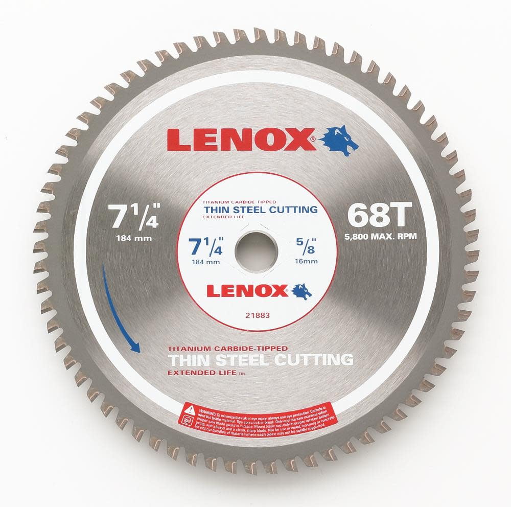 Lenox Mtl Cutting Circular Saw Blades, 7 1/4", 68 T, 25/BX (433-21883TS714068CT)