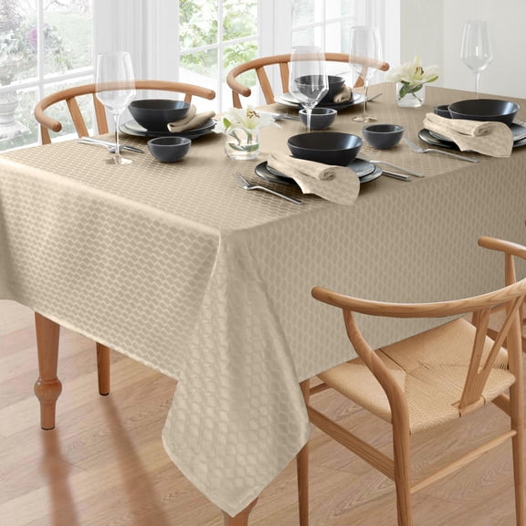 Lenox Olivia Tablecloth, Tan, 52"W x 70"L