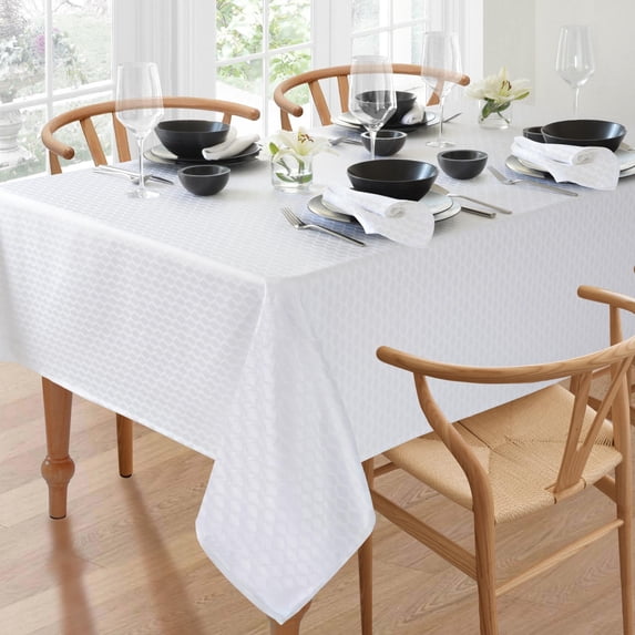Lenox Olivia Tablecloth, White - 60"W x 140"L