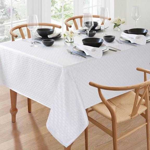Lenox Olivia Tablecloth, White - 70"W x 70"L Round