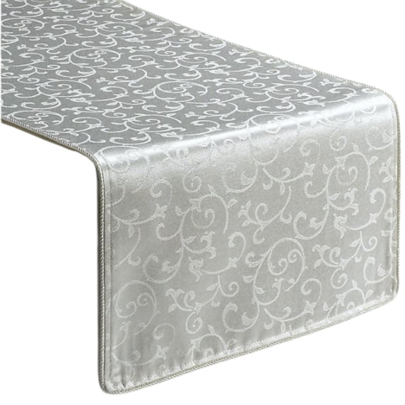 Lenox Opal Innocence Reversible Table Runner, Platinum - 14"W x 70"L