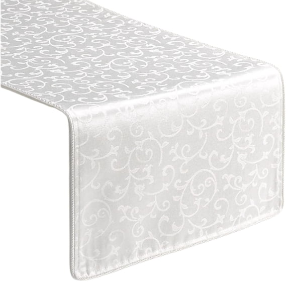 Lenox Opal Innocence Reversible Table Runner, White - 14"W x 90"L