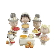 Lenox Peanuts Thanksgiving 4" Peanut Porcelain Multi-Color Figurine Set Set of 6