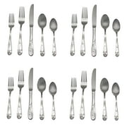 Lenox Poppies on Blue 18/8 Stainless 20pc. Flatware Set Service for Four