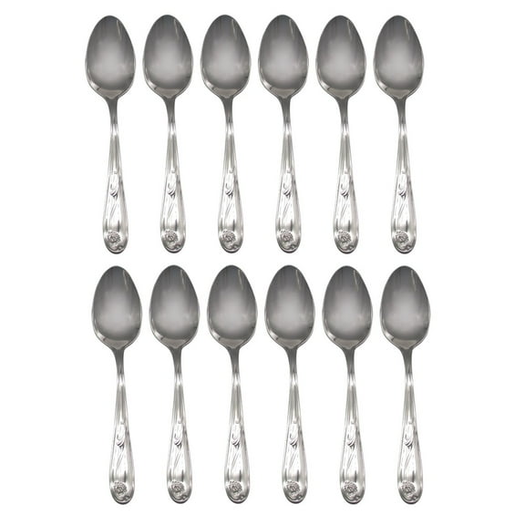 Lenox Poppies on Blue 18/8 Stainless Steel Teaspoon (Set of Twelve)