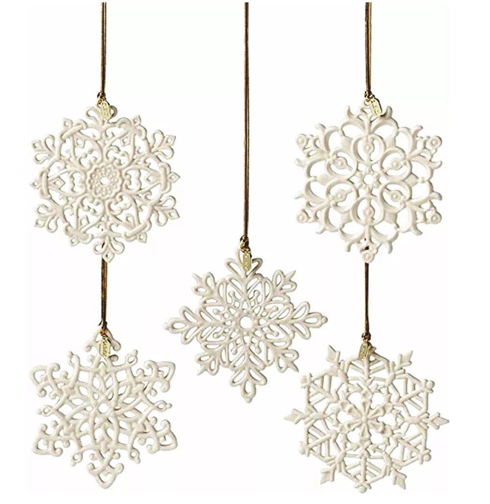 Lenox Porcelain Snowflake Ornaments Set of 6 - Brand New!