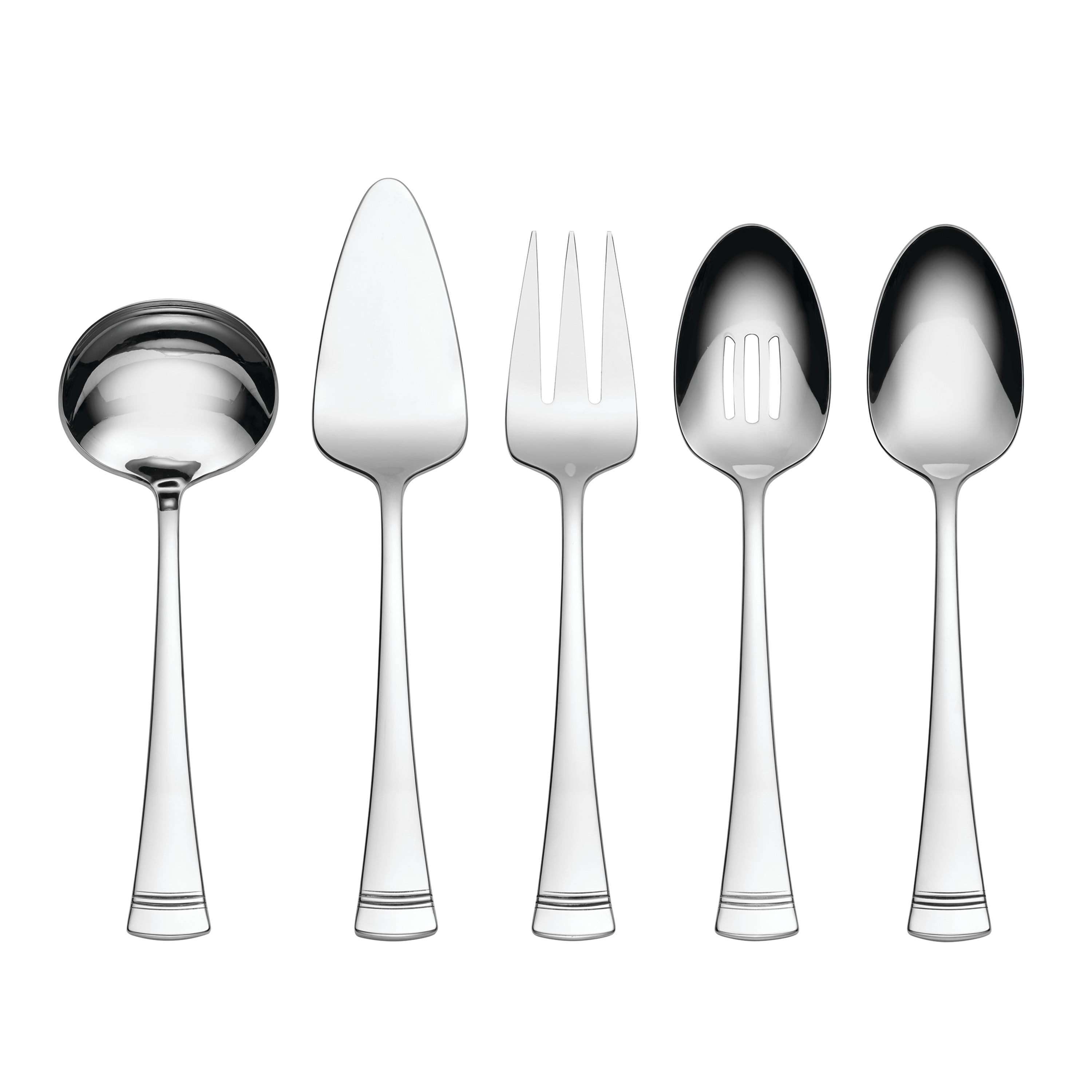 Polished Stainless Steel 5-Piece Hostess Set with Flared Handles