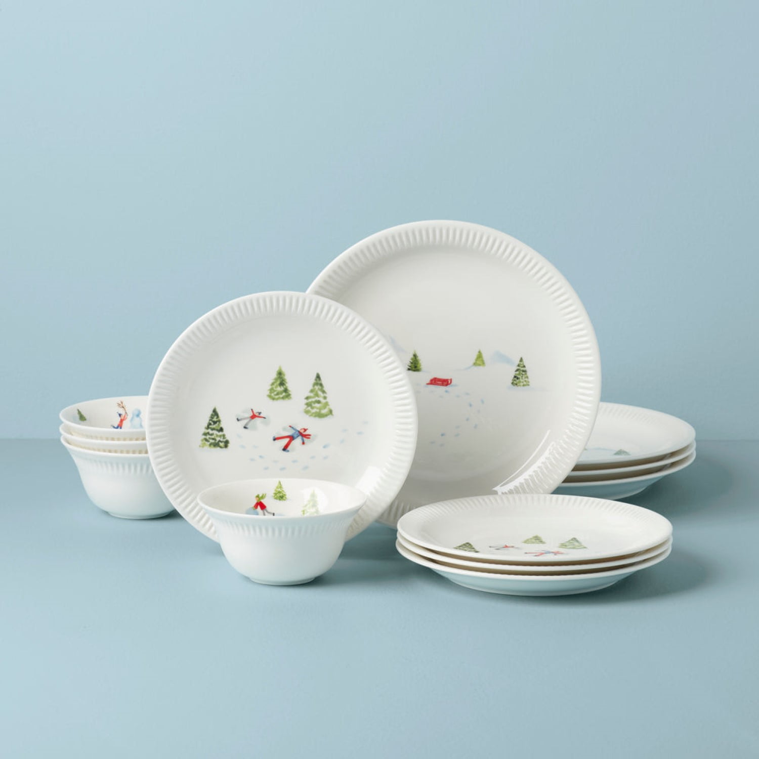 Lenox Profile Snow Day 12-Piece Dinnerware Set - Walmart.com