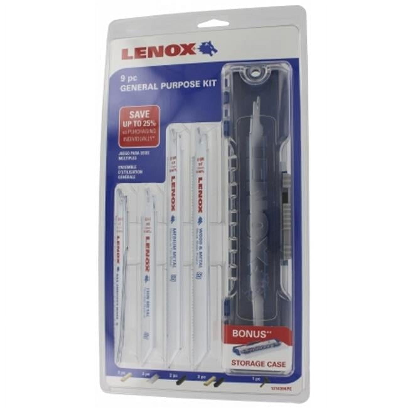 Lenox  Reciprocating Saw Blade Kit Assorted Sizes 9 Count